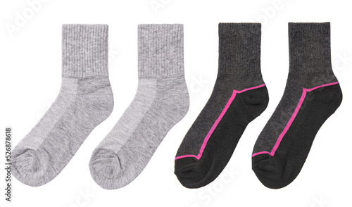 Pair of socks isolated on white background.