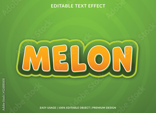 melon editable text effect template with abstract style use for business logo and brand