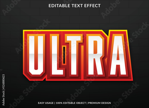 ultra editable text effect template with abstract style use for business logo and brand