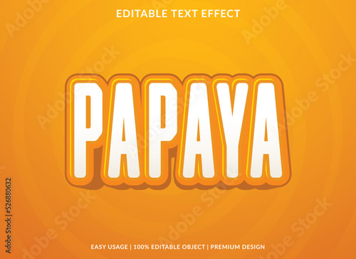 papaya editable text effect template with abstract style use for business logo and brand