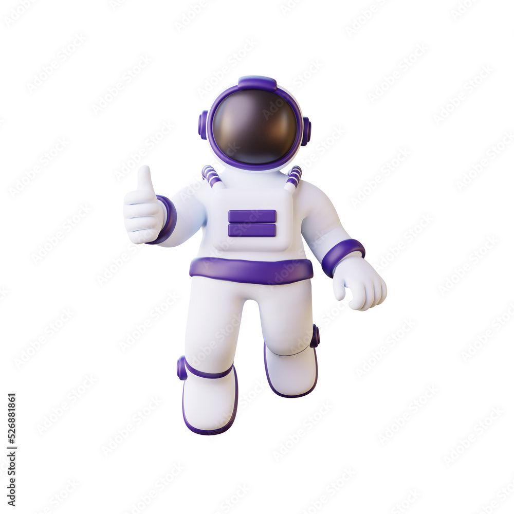 Fototapeta premium 3d illustration of astronaut showing thumbs up
