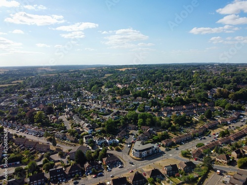 Aerial View of Cricket Ground at Local Public Park of Hemel Hempstead England Great Britain photo