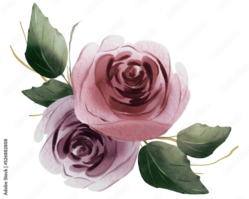 Naklejka premium pink rose isolated on white