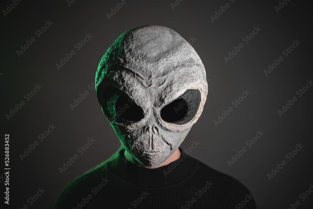 An alien close up face portrait. An alien close up face portrait.