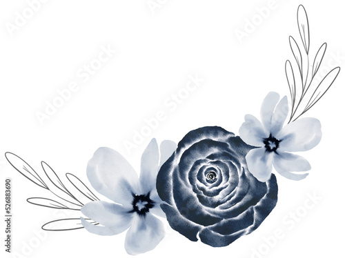 Fototapeta Naklejka Na Ścianę i Meble -  white flowers on blue background