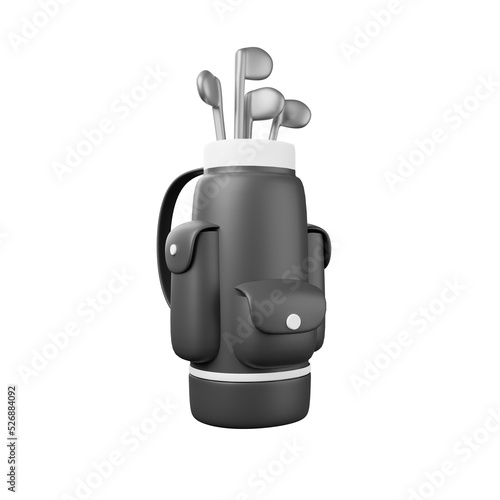 3d illustration of golf bag