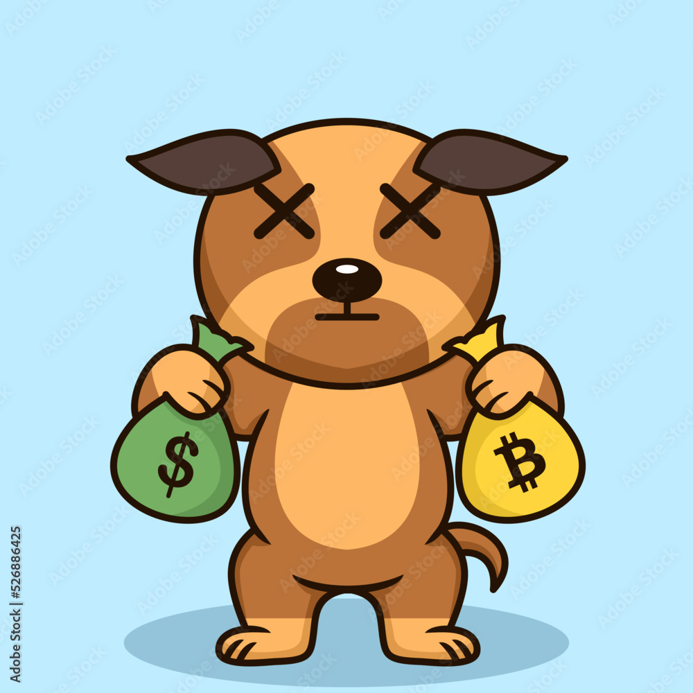 Vector illustration of premium cute dog doing weightlifting Vector illustration of premium cute dog doing weightlifting