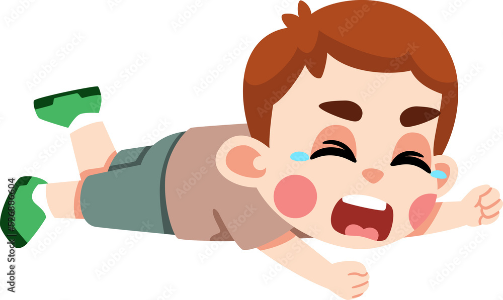Kid Toddler Crying Lying Down Having Tantrum