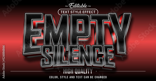 Editable text style effect - Empty Silence text style theme.