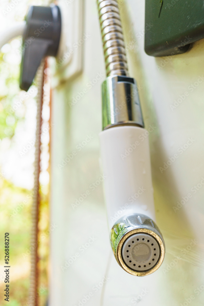 Rv caravan exterior shower Stock Photo Adobe Stock
