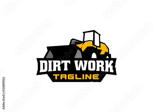 Loader logo vector for construction company. Heavy equipment template vector illustration for your brand.