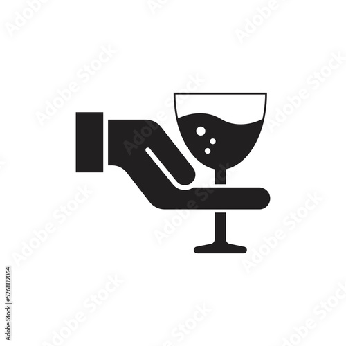 Serving drink icon design. Bar service icon. High quality, reputation, feedback. Restaurant, cafe or bar star rating. Cocktail party and drinking establishment concept. Isolated vector illustration.