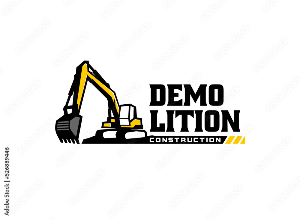 Excavator logo vector for construction company. Heavy equipment template vector illustration for your brand. Excavator logo vector for construction company. Heavy equipment template vector illustration for your brand.