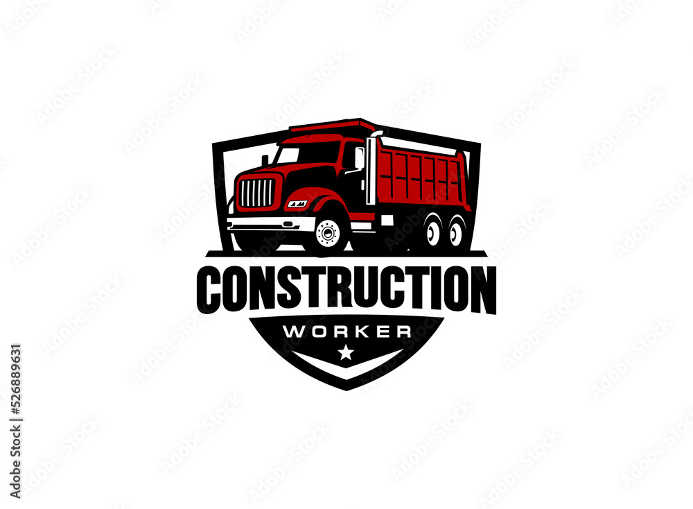 Dump truck logo vector for construction company. Heavy equipment template vector illustration for your brand. Dump truck logo vector for construction company. Heavy equipment template vector illustration for your brand.