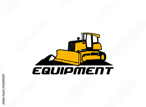 Dozer logo vector for construction company. Heavy equipment template vector illustration for your brand.