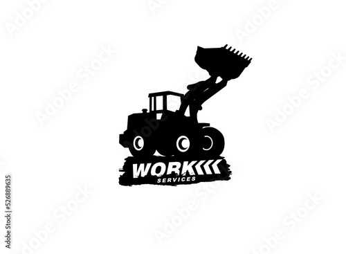 Loader logo vector for construction company. Heavy equipment template vector illustration for your brand.