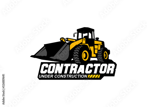 Loader logo vector for construction company. Heavy equipment template vector illustration for your brand.