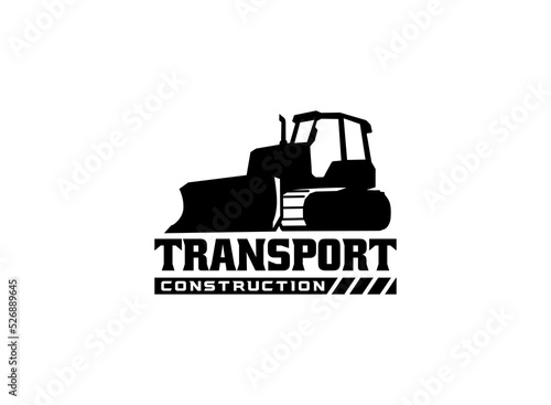 Dozer logo vector for construction company. Heavy equipment template vector illustration for your brand.