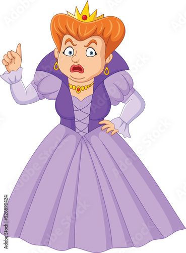 Cartoon queen with an angry expression