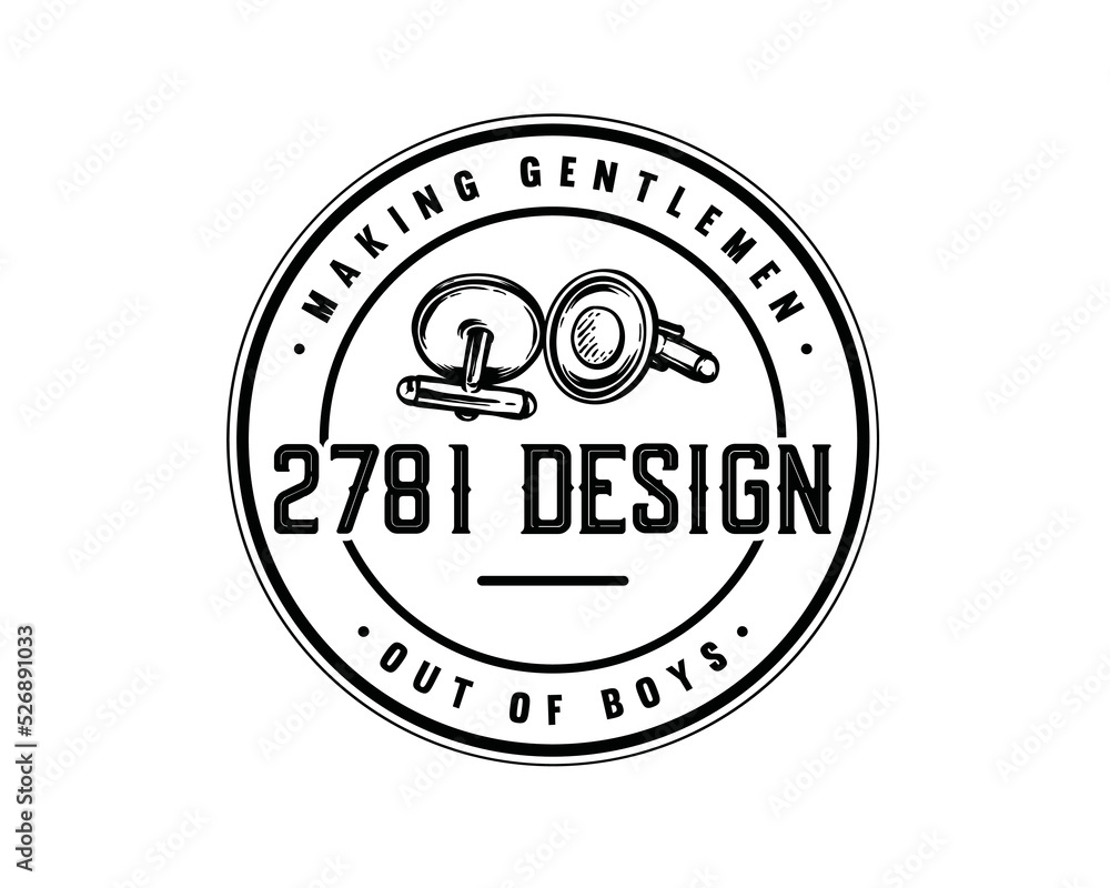 Cuff Links on the Suit Illustration Hand drawn Symbol Icon Logo Vector