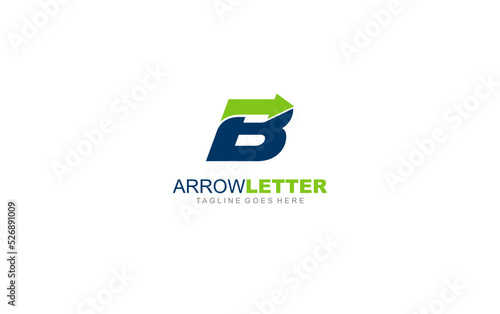 B logo business for branding company. arrow template vector illustration for your brand.