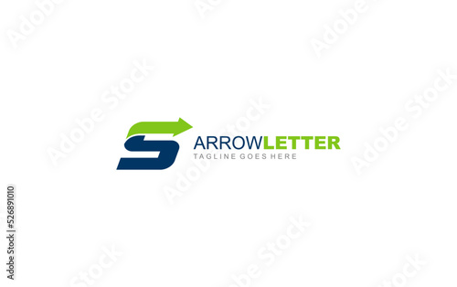 S logo business for branding company. arrow template vector illustration for your brand.