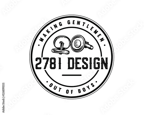 Cuff Links on the Suit Illustration Hand drawn Symbol Icon Logo Vector
