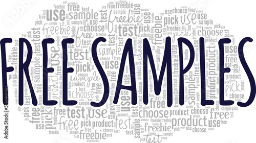Free Samples word cloud conceptual design isolated on white background.