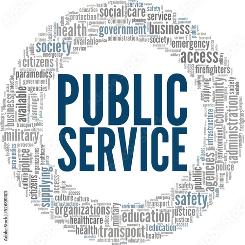 Public Service word cloud conceptual design isolated on white background.