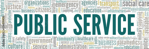 Public Service word cloud conceptual design isolated on white background.
