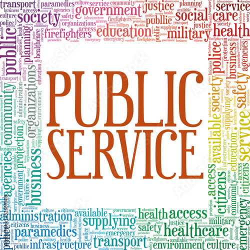 Public Service word cloud conceptual design isolated on white background.