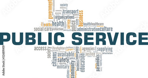 Public Service word cloud conceptual design isolated on white background.