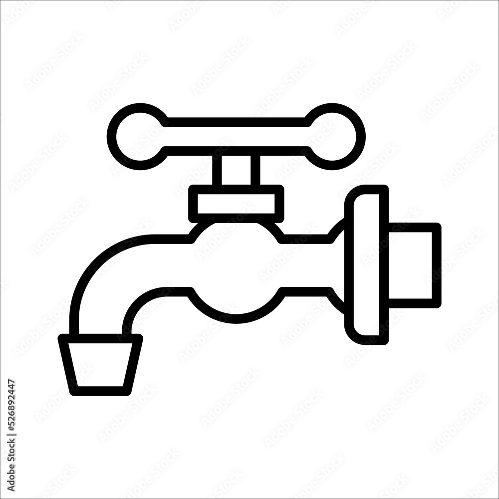 water faucet icon on white background water faucet icon on white background