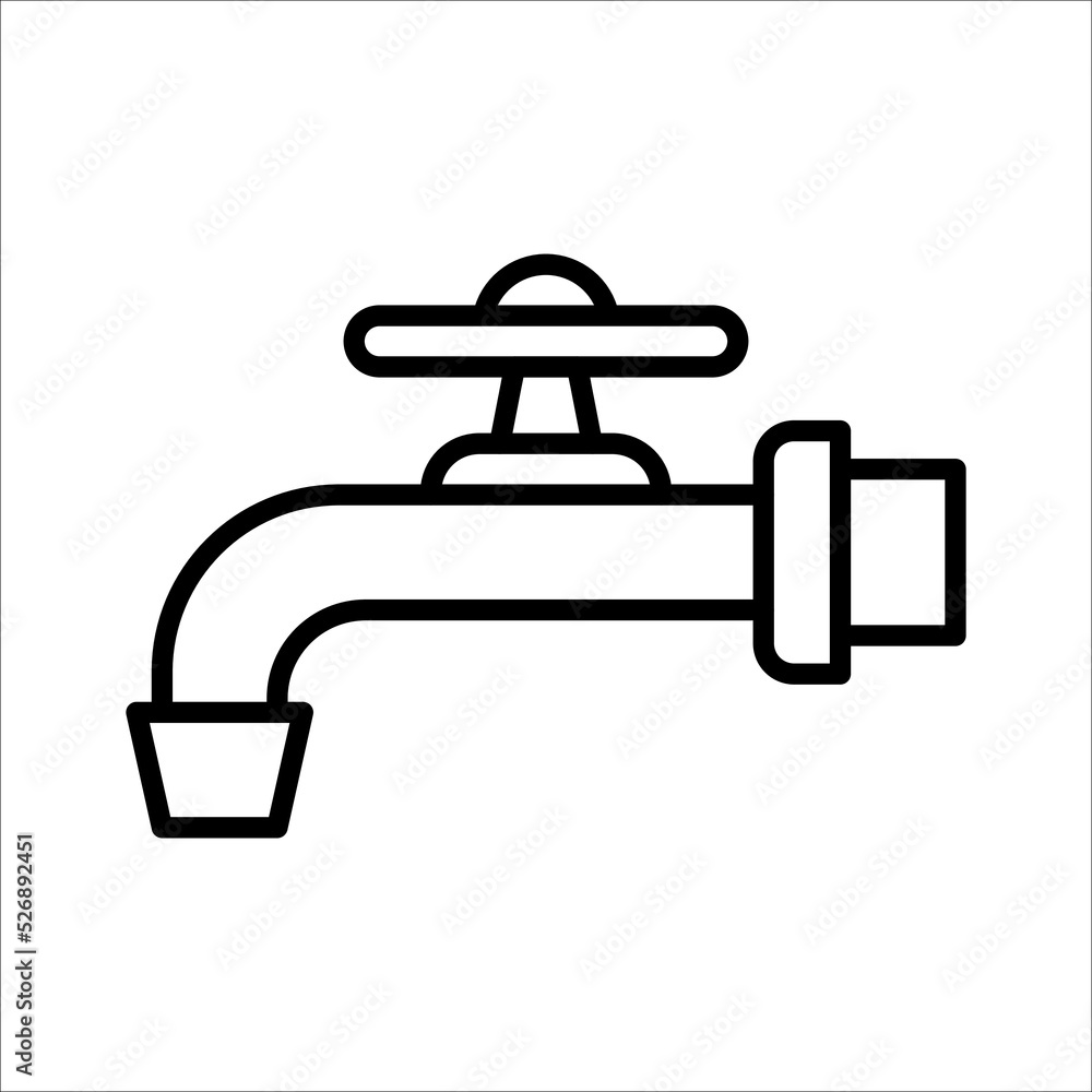 water faucet icon on white background water faucet icon on white background