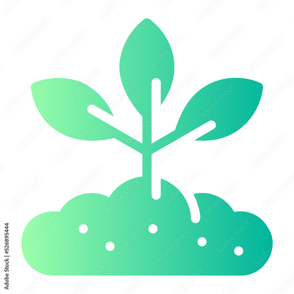 Fototapeta premium growing plant gradient icon