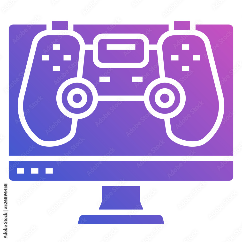 Gaming flat gradient icon. Can be used for digital product, presentation, print design and more. Gaming flat gradient icon. Can be used for digital product, presentation, print design and more.