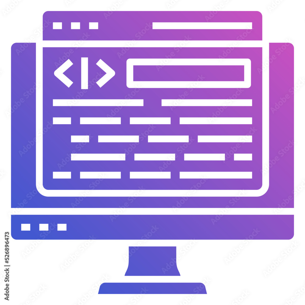 Programming flat gradient icon. Can be used for digital product, presentation, print design and more. Programming flat gradient icon. Can be used for digital product, presentation, print design and more.