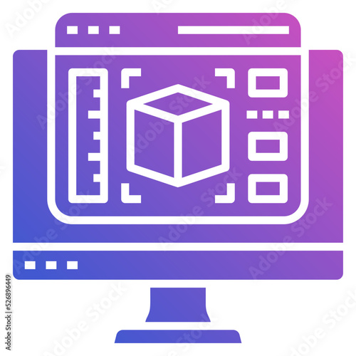 3D Design flat gradient icon. Can be used for digital product, presentation, print design and more.