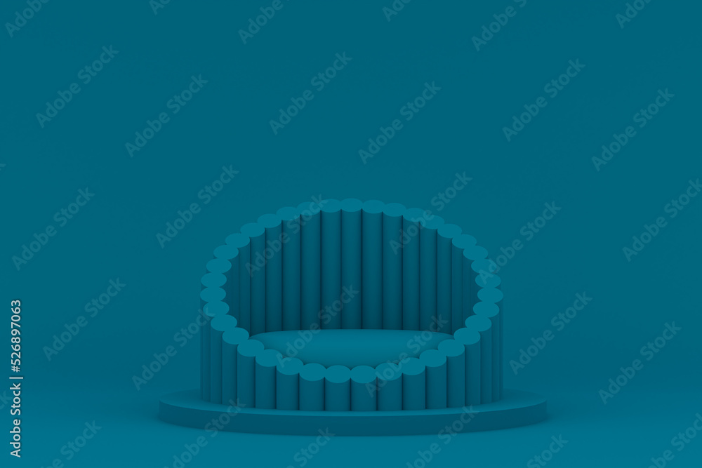 Podium minimal on green background for cosmetic product presentation Podium minimal on green background for cosmetic product presentation