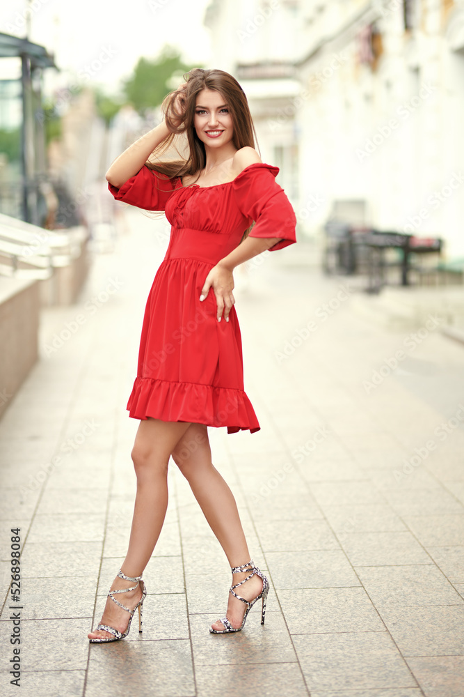 attractive girl in red attractive girl in red