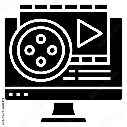 Video Editing glyph icon. Can be used for digital product, presentation, print design and more.