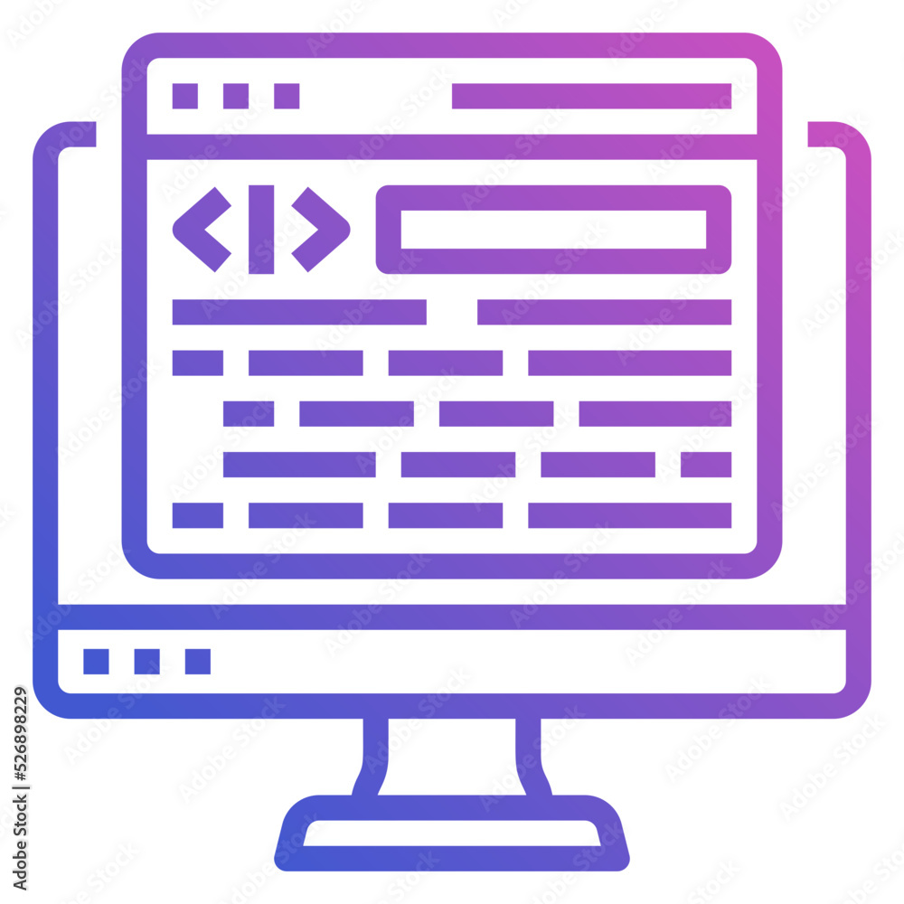Programming line gradient icon. Can be used for digital product, presentation, print design and more. Programming line gradient icon. Can be used for digital product, presentation, print design and more.
