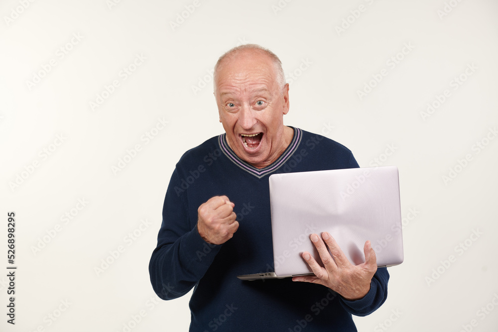 senior man with laptop senior man with laptop