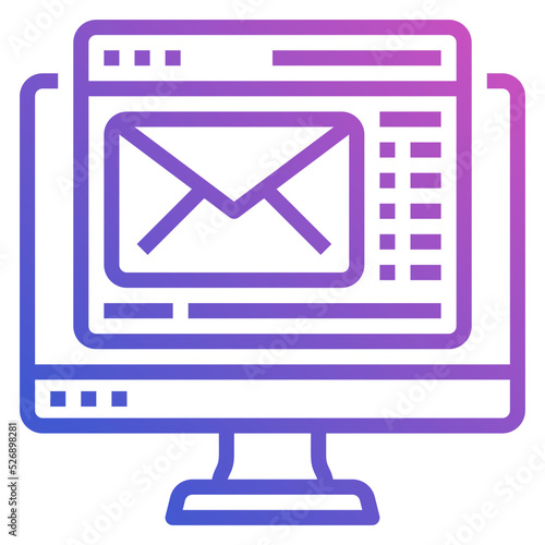 Web Mail line gradient icon. Can be used for digital product, presentation, print design and more.
