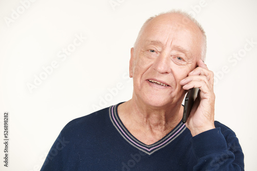 grandpa talking on phone