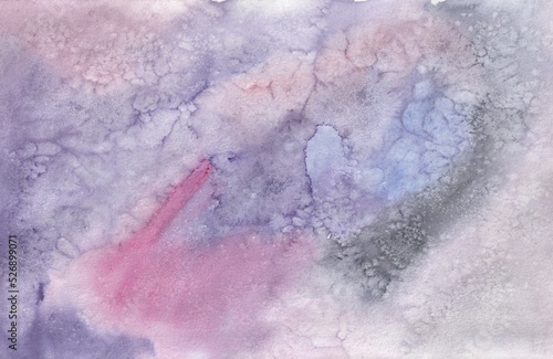 Violet-grey hand drawn watercolor backgrownd. Space background