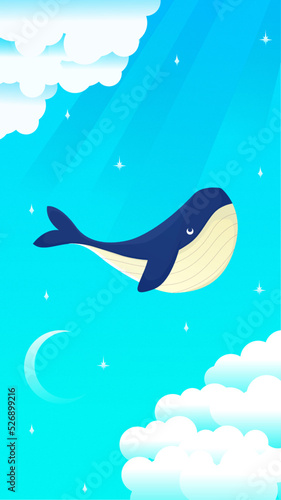 whale in the sky wallpaper