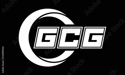 GCG three-letter circle logo design. custom font black and white logo vector template | abstract logo | word mark logo | letter mark logo | business logo | minimalist logo | font logo |