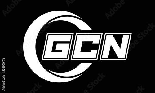 GCN three-letter circle logo design. custom font black and white logo vector template | abstract logo | word mark logo | letter mark logo | business logo | minimalist logo | font logo | photo