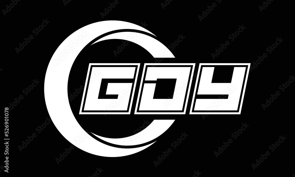 GDY three-letter circle logo design. custom font black and white logo vector template | abstract logo | word mark logo | letter mark logo | business logo | minimalist logo | font logo | - obrazy, fototapety, plakaty 